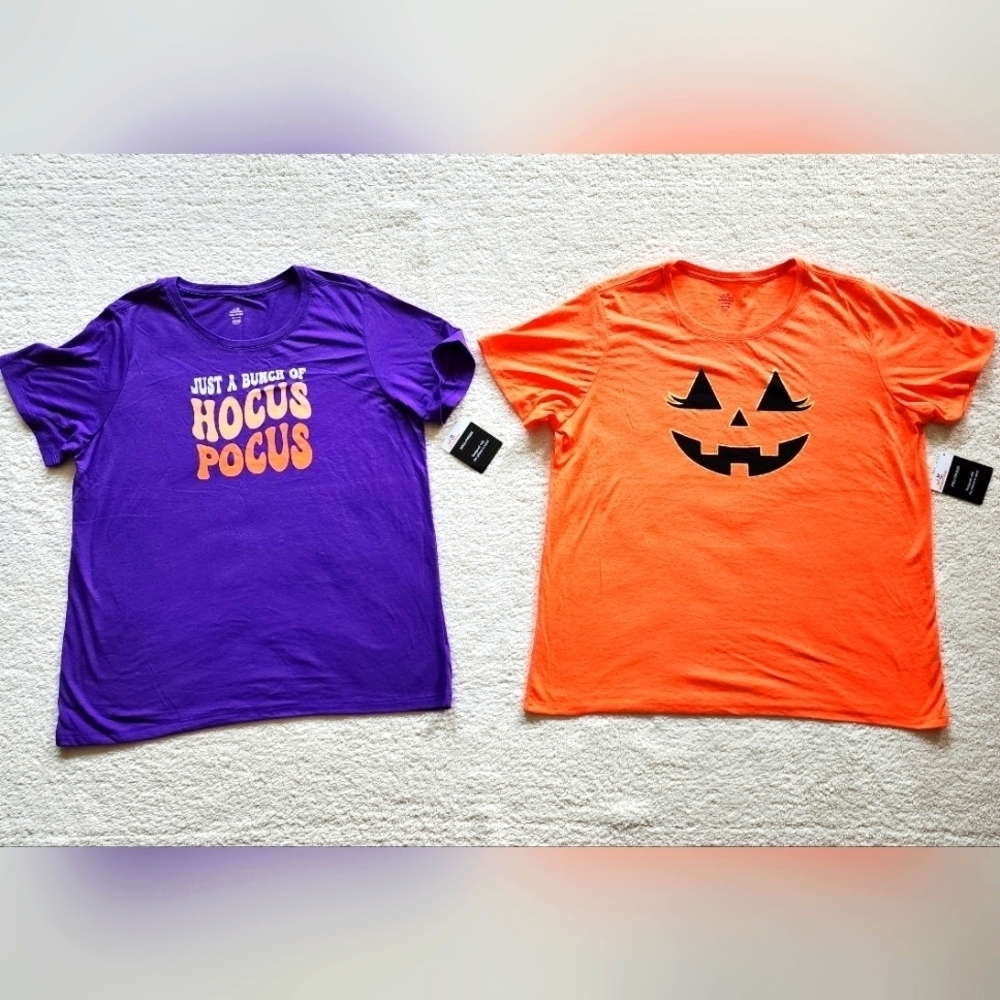 New women's Halloween t-shirt bundle Size XL 2X 3X, Hocus Pocus & Jack o lantern